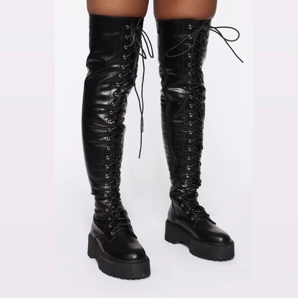 Over the Knee Combat Boots - Picture 3 of 3